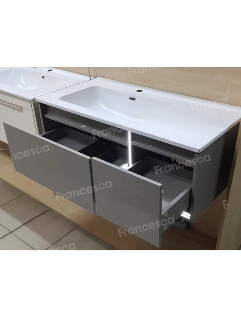 Тумба с раковиной Francesca Avanti Panda 100, DR-02-100, подвесная, с подсветкой, серая