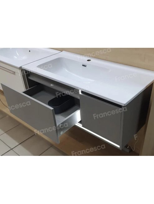 Тумба с раковиной Francesca Avanti Panda 100, DR-02-100, подвесная, с подсветкой, серая