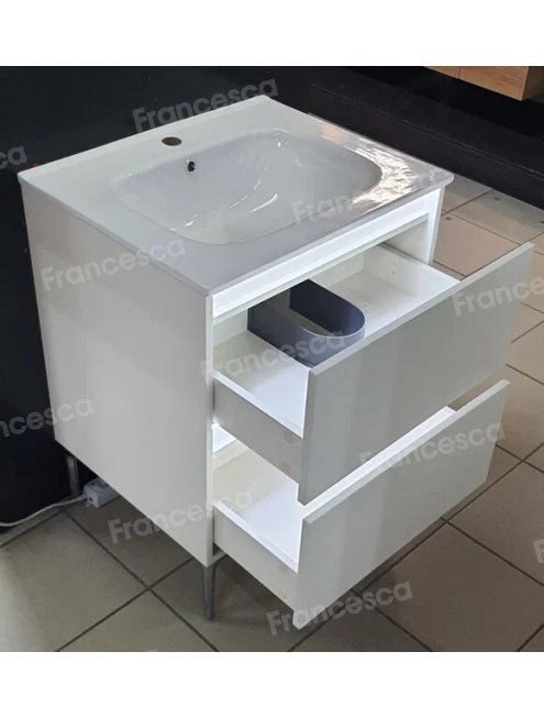 Тумба с раковиной Francesca Avanti Panda 60,DR-04-60, напольная, с подсветкой, бежевая