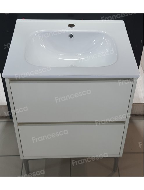 Тумба с раковиной Francesca Avanti Panda 60,DR-04-60, напольная, с подсветкой, бежевая