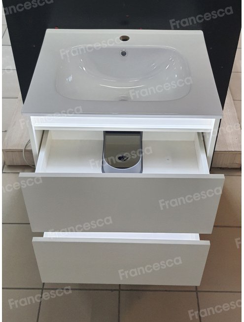 Тумба с раковиной Francesca Avanti Panda 60,DR-04-60, напольная, с подсветкой, бежевая