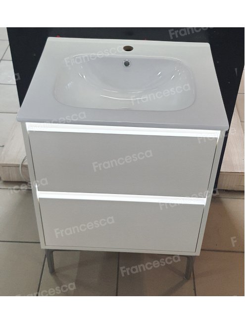 Тумба с раковиной Francesca Avanti Panda 60,DR-04-60, напольная, с подсветкой, бежевая