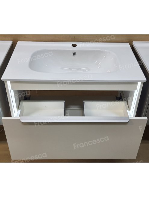 Тумба с раковиной Francesca Avanti Panda 80, DR-05-80, подвесная, бежевая, с подсветкой