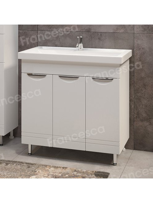 Тумба с раковиной Francesca Доминго 80 3 двери, с подсветкой (ум. Фостер 80)