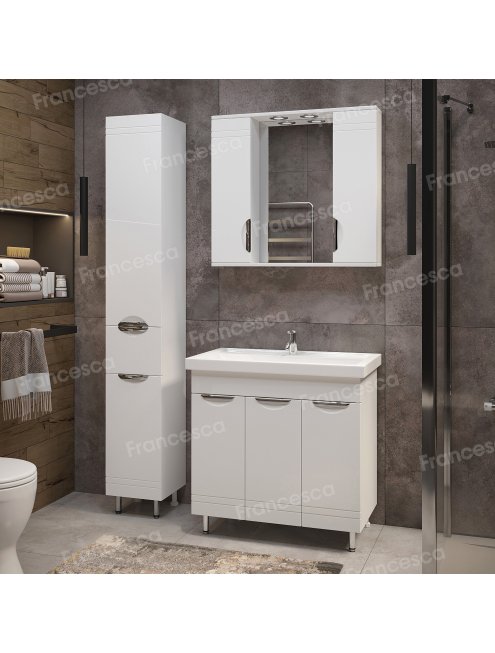 Тумба с раковиной Francesca Доминго 80 3 двери, с подсветкой (ум. Фостер 80)