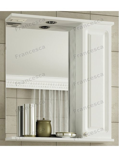 Шкаф-зеркало Francesca Империя 65 белый, левый