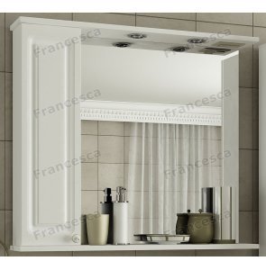 Шкаф-зеркало Francesca Империя 80 белый, правый