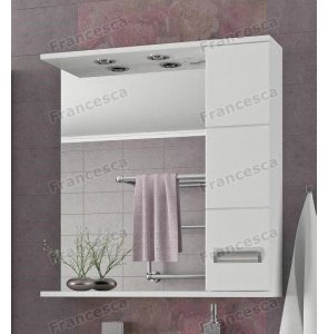 Зеркало-шкаф Francesca Кубо 70 2С белый, правый
