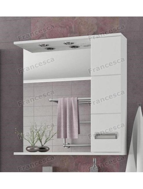 Зеркало-шкаф Francesca Кубо 70 2С белый, правый