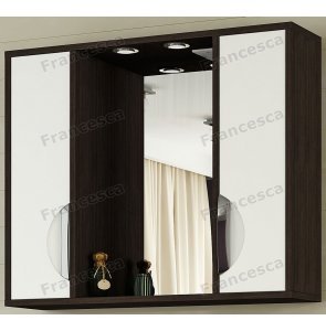 Шкаф-зеркало Francesca Версаль 80 С белый/венге 2 шкафа
