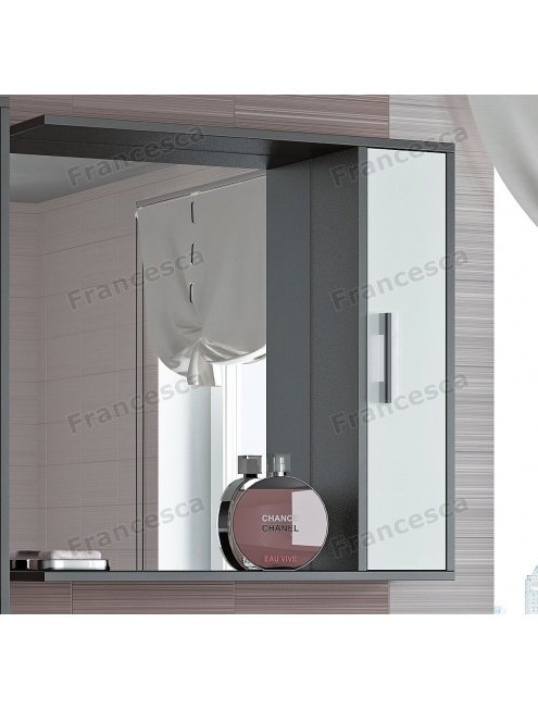 Шкаф-зеркало Francesca Eco 75 белый-венге