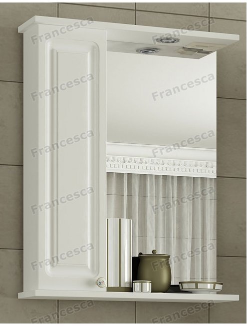 Шкаф-зеркало Francesca Империя 60 белый, правый