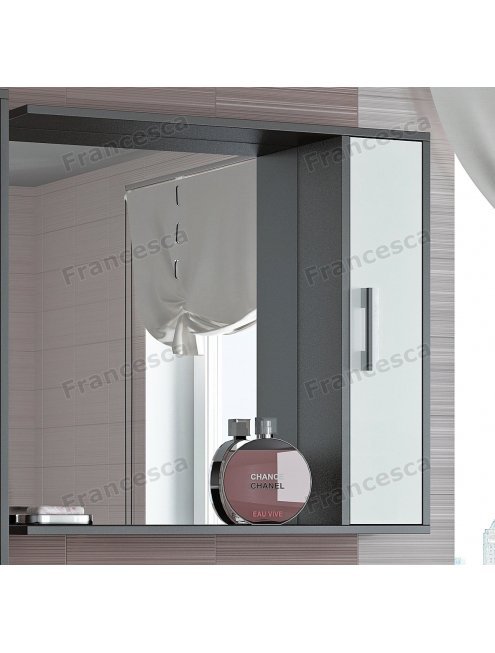 Шкаф-зеркало Francesca Eco 80 белый-венге