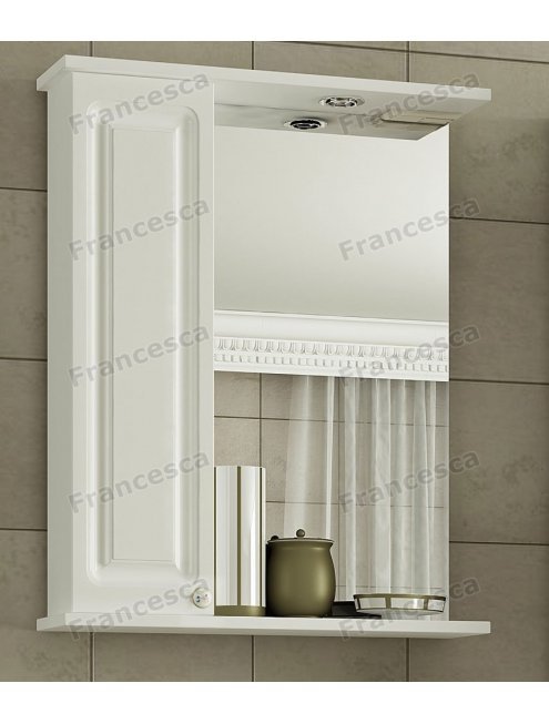 Шкаф-зеркало Francesca Империя 50 белый, левый