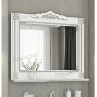 Зеркало Венеция Аврора 105 белый с патиной серебро